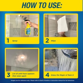 Rain-X 630023 Glass Shower Cleaner Water Repellent - Bathroom cleaner and window cleaner, bathroom cleaning supplies - Protects Glass Shower And Doors From Soap Residue And Hard Water, 16 Fl. Oz. Rain-X 630023 Glass Shower Cleaner Water Repellent - Bathroom cleaner and window cleaner, bathroom cleaning supplies - Protects Glass Shower And Doors From Soap Residue And Hard Water, 16 Fl. Oz.