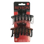 REVLON Strong Hold Hair Claw Clips, Brown/Black, 2 Count