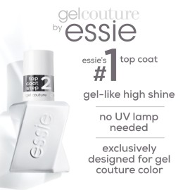 Essie Gel Couture Long-Lasting Nail Polish, Vegan, Clear, Shiny Top Coat, 0.46 fl oz