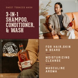 18.21 Man Made Original Sweet Tobacco 3-in-1 Body Wash, Shampoo, & Conditioner for Men, All Hair & Skin Types, Strengthens and Moisturizes in a Manly Aroma, 18 Fl Oz 18.21 Man Made Original Sweet Tobacco 3-in-1 Body Wash, Shampoo, & Conditioner for Men, All Hair & Skin Types, Strengthens and Moisturizes in a Manly Aroma, 18 Fl Oz