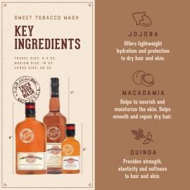 18.21 Man Made Original Sweet Tobacco 3-in-1 Body Wash, Shampoo, & Conditioner for Men, All Hair & Skin Types, Strengthens and Moisturizes in a Manly Aroma, 18 Fl Oz 18.21 Man Made Original Sweet Tobacco 3-in-1 Body Wash, Shampoo, & Conditioner for Men, All Hair & Skin Types, Strengthens and Moisturizes in a Manly Aroma, 18 Fl Oz
