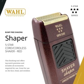 Wahl Professional 5 Star Shaver Corded and Cordless Operation Rechargeable Finishing Tool 60 Min Runtime Nicad Battery Wahl Professional 5 Star Shaver Corded and Cordless Operation Rechargeable Finishing Tool 60 Min Runtime Nicad Battery