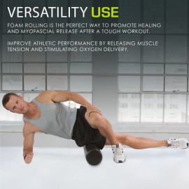 ProsourceFit High Density Foam Rollers 12 - inches long, Firm Full Body Athletic Massager for Back Stretching, Yoga, Pilates, Post Workout Trigger Point Release, Black ProsourceFit High Density Foam Rollers 12 - inches long, Firm Full Body Athletic Massager for Back Stretching, Yoga, Pilates, Post Workout Trigger Point Release, Black