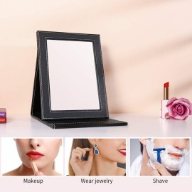 DUcare Folding Mirror Portable Travel PU Portable Adjustable Rectangular Ultrathin Vanity Mirror with Stand, for Travel, Camping,Home DUcare Folding Mirror Portable Travel PU Portable Adjustable Rectangular Ultrathin Vanity Mirror with Stand, for Travel, Camping,Home
