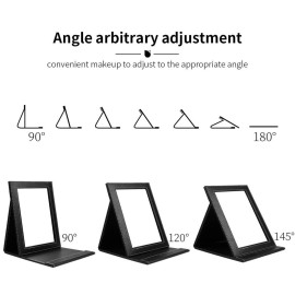 DUcare Folding Mirror Portable Travel PU Portable Adjustable Rectangular Ultrathin Vanity Mirror with Stand, for Travel, Camping,Home DUcare Folding Mirror Portable Travel PU Portable Adjustable Rectangular Ultrathin Vanity Mirror with Stand, for Travel, Camping,Home