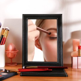 DUcare Folding Mirror Portable Travel PU Portable Adjustable Rectangular Ultrathin Vanity Mirror with Stand, for Travel, Camping,Home DUcare Folding Mirror Portable Travel PU Portable Adjustable Rectangular Ultrathin Vanity Mirror with Stand, for Travel, Camping,Home
