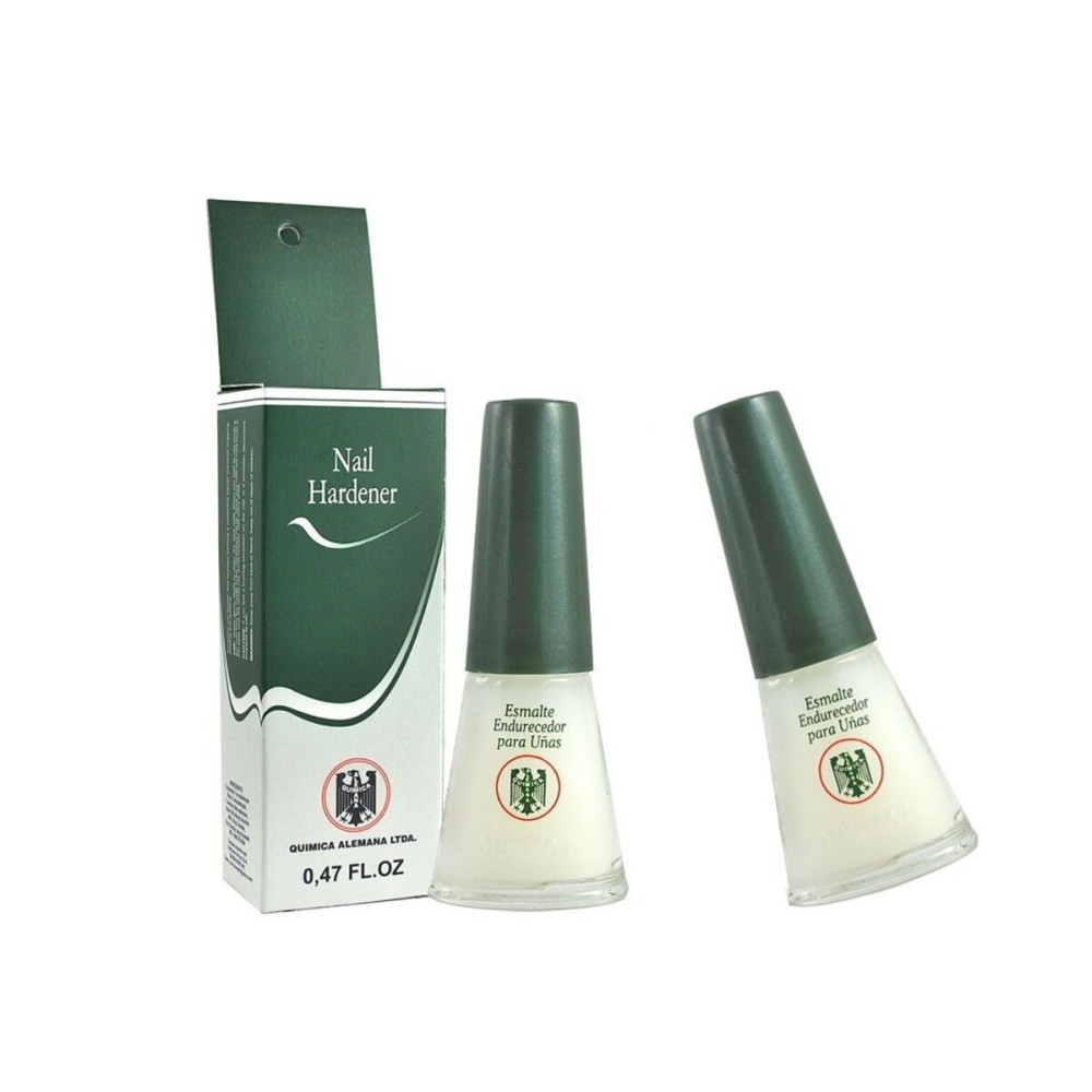 QUIMICA ALEMANA Nail Hardener (protective barrier prevents chipping, peeling and splitting) - Size 0.47 Fl.oz (Pack of 2) QUIMICA ALEMANA Nail Hardener (protective barrier prevents chipping, peeling and splitting) - Size 0.47 Fl.oz (Pack of 2)