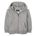 The Children\'s Place baby boys And Toddler Zip Up Hoodie School Uniform Pullover Sweater, Smoke, 2T US