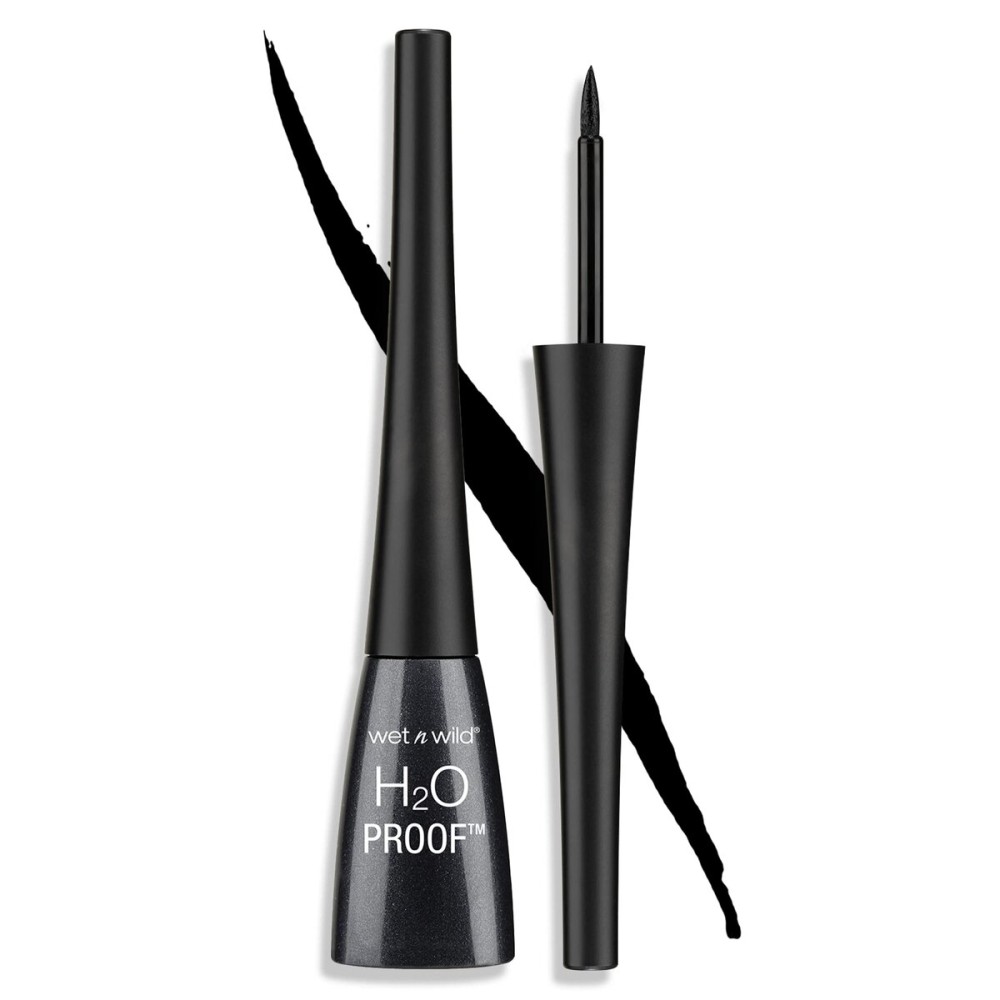 wet n wild H2O Proof Liquid Eyeliner, Waterproof & Smudge-Proof, Long-Lasting Definition, Precise Brush Applicator, Cruelty-Free - Black wet n wild H2O Proof Liquid Eyeliner, Waterproof & Smudge-Proof, Long-Lasting Definition, Precise Brush Applicator, Cruelty-Free - Black