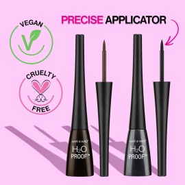 wet n wild H2O Proof Liquid Eyeliner, Waterproof & Smudge-Proof, Long-Lasting Definition, Precise Brush Applicator, Cruelty-Free - Black wet n wild H2O Proof Liquid Eyeliner, Waterproof & Smudge-Proof, Long-Lasting Definition, Precise Brush Applicator, Cruelty-Free - Black