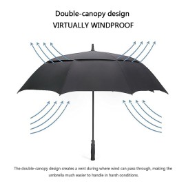 G4Free 62 Inch Automatic Open Golf Umbrella Extra Large Oversize Double Canopy Vented Windproof Waterproof Stick Umbrellas (Black) G4Free 62 Inch Automatic Open Golf Umbrella Extra Large Oversize Double Canopy Vented Windproof Waterproof Stick Umbrellas (Black)