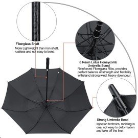G4Free 62 Inch Automatic Open Golf Umbrella Extra Large Oversize Double Canopy Vented Windproof Waterproof Stick Umbrellas (Black) G4Free 62 Inch Automatic Open Golf Umbrella Extra Large Oversize Double Canopy Vented Windproof Waterproof Stick Umbrellas (Black)