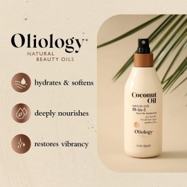 Oliology Coconut Oil 10-in-1 Multipurpose Spray - Leave in Treatment for All Hair Types | Detangles, Controls Frizz, Hydrates & Moisturizes | Made in USA, Cruelty Free & Paraben Free (8.5 oz) Oliology Coconut Oil 10-in-1 Multipurpose Spray - Leave in Treatment for All Hair Types | Detangles, Controls Frizz, Hydrates & Moisturizes | Made in USA, Cruelty Free & Paraben Free (8.5 oz)
