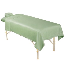 ForPro Professional Collection Premium Microfiber 3-Piece Massage Sheet Set, Sage, Ultra-Light, Stain, and Wrinkle-Resistant, Includes Flat, Fitted Sheet and Massage Face Rest Cover ForPro Professional Collection Premium Microfiber 3-Piece Massage Sheet Set, Sage, Ultra-Light, Stain, and Wrinkle-Resistant, Includes Flat, Fitted Sheet and Massage Face Rest Cover
