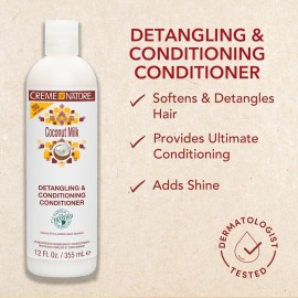 Conditioner with Coconut Milk by Creme of Nature, Detangling and Conditioning Formula for Normal Hair 12, Fl Oz Conditioner with Coconut Milk by Creme of Nature, Detangling and Conditioning Formula for Normal Hair 12, Fl Oz