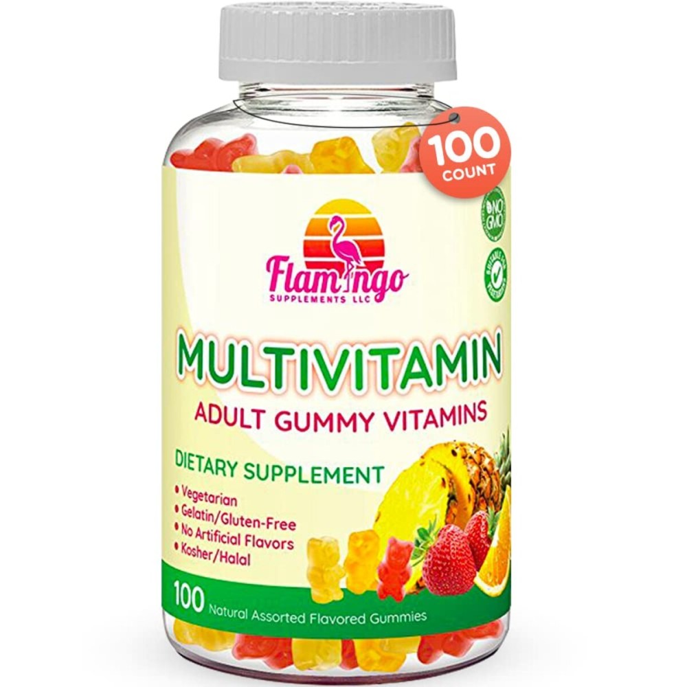 Flamingo Supplements Multivitamin Gummies | Vegan Friendly, Kosher Halal NO Gluten or Gelatin, no GMO| for Men, Women & Kids| 3 Natural Flavors | Vitamins C, B3, B12, Biotin, Zinc & More| 100 Gummies Flamingo Supplements Multivitamin Gummies | Vegan Friendly, Kosher Halal NO Gluten or Gelatin, no GMO| for Men, Women & Kids| 3 Natural Flavors | Vitamins C, B3, B12, Biotin, Zinc & More| 100 Gummies