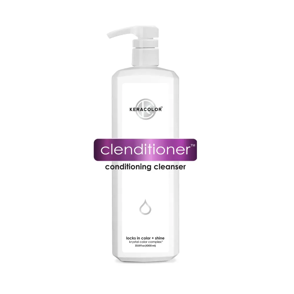 KERACOLOR Clenditioner Cleansing Conditioner Color Safe Prevents Fade - Replaces Your Shampoo, Keratin Infused, 33.8 Fl Oz