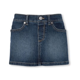 The Children\'s Place baby girls Toddler Denim Skort Skirt, China Blue, 5T US