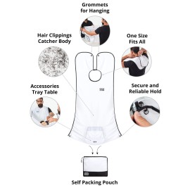 Beard King Beard Bib Apron - Shaving Set for Dad - As Seen on Shark Tank - Men\'s Hair Catcher for Shaving - Grooming Accessories - Packing Pouch, White Beard King Beard Bib Apron - Shaving Set for Dad - As Seen on Shark Tank - Men\'s Hair Catcher for Shaving - Grooming Accessories - Packing Pouch, White