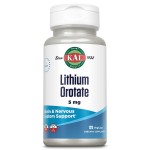 KAL Lithium Orotate 5 milligrams | Low Serving Of Chelated Lithium Orotate For Bioavailability and Mood Support | In Organic Rice Bran Extract Base | 120 VegCaps