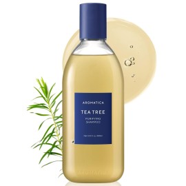 AROMATICA Tea Tree Purifying Shampoo 13.53fl.oz./400ml, Tea Tree Shampoo for Oily Hair and Scalp, Sulfate Free, Vegan