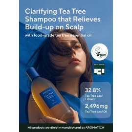 AROMATICA Tea Tree Purifying Shampoo 13.53fl.oz./400ml, Tea Tree Shampoo for Oily Hair and Scalp, Sulfate Free, Vegan AROMATICA Tea Tree Purifying Shampoo 13.53fl.oz./400ml, Tea Tree Shampoo for Oily Hair and Scalp, Sulfate Free, Vegan