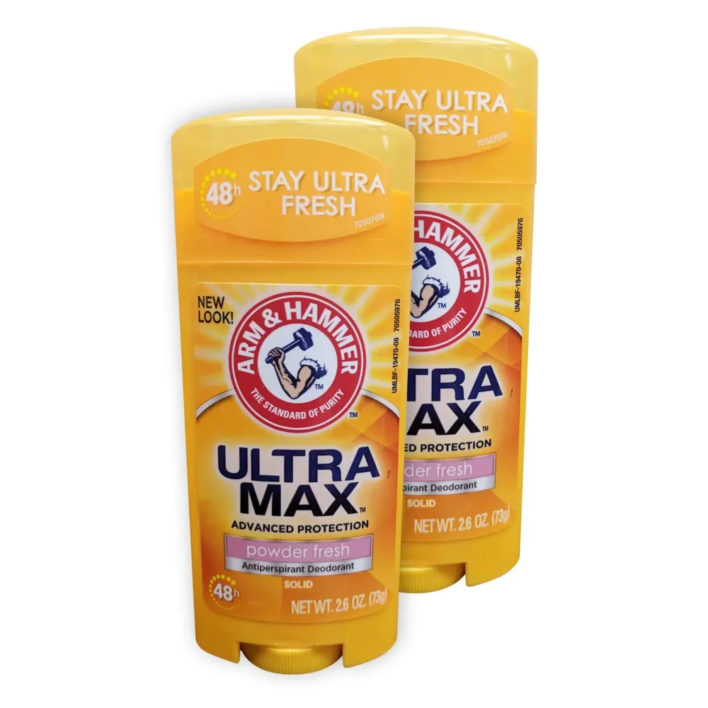Arm & Hammer Ultramax Invisible Solid Powder Fresh Antiperspirant & Deodorant-2.6 oz, 2 pack Arm & Hammer Ultramax Invisible Solid Powder Fresh Antiperspirant & Deodorant-2.6 oz, 2 pack