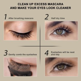 Docolor Eyelash Comb Eyelash Separator Tool Mascara Applicator Eyelash Brush Lash Separator Tool Comb Arc Designed Cosmetic Brushes Tool, with Comb Cover (Black) Docolor Eyelash Comb Eyelash Separator Tool Mascara Applicator Eyelash Brush Lash Separator Tool Comb Arc Designed Cosmetic Brushes Tool, with Comb Cover (Black)