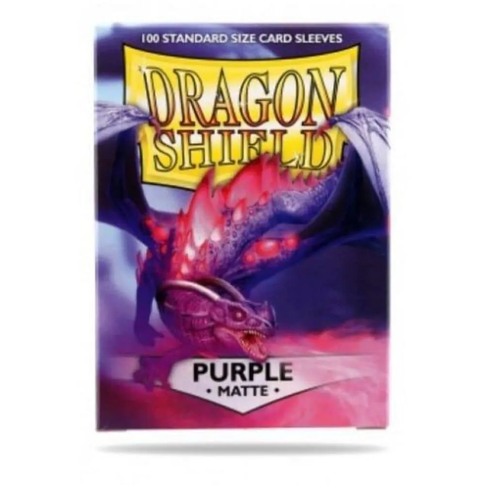 Dragon Shield | Standard Size Card Matte Sleeves | 100 CT - Smooth & Tough Premium TCG Sleeves | Compatible with Pokemon, Flesh & Blood, One Piece & Magic The Gathering | Purple - Matte Dragon Shield | Standard Size Card Matte Sleeves | 100 CT - Smooth & Tough Premium TCG Sleeves | Compatible with Pokemon, Flesh & Blood, One Piece & Magic The Gathering | Purple - Matte
