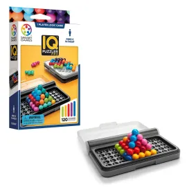 SmartGames IQ Puzzler Pro, a Travel Game for Kids and Adults, a Cognitive Skill-Building Brain Game - Brain Teaser for Ages 6 & Up, 120 Challenges in Travel-Friendly Case.