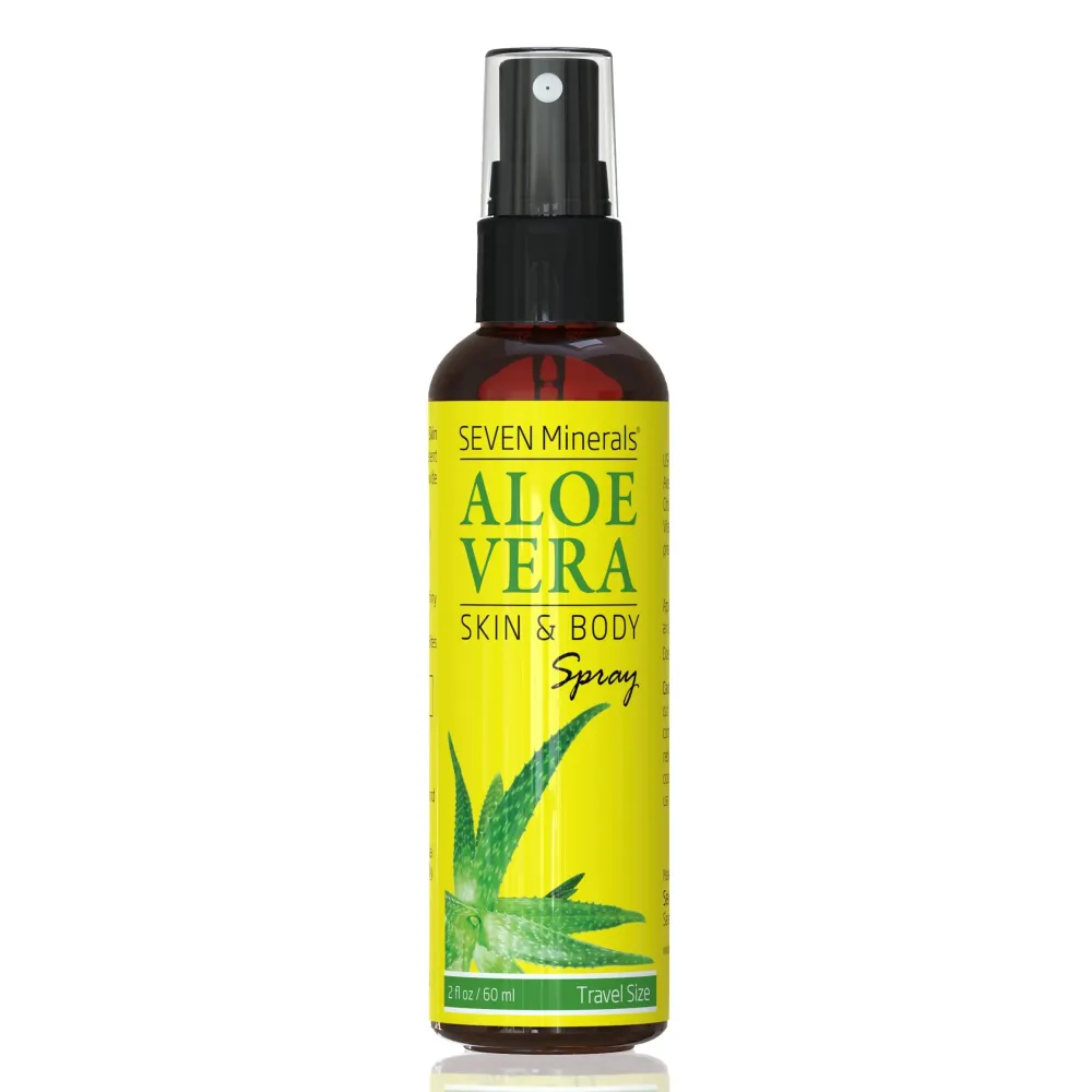 Seven Minerals Travel Size Organic Aloe Vera Spray with 100% Pure Aloe From Freshly Cut Aloe Plant, Not Powder - No Xanthan,So It Absorbs Rapidly With No Sticky Residue (2 fl oz) Seven Minerals Travel Size Organic Aloe Vera Spray with 100% Pure Aloe From Freshly Cut Aloe Plant, Not Powder - No Xanthan,So It Absorbs Rapidly With No Sticky Residue (2 fl oz)