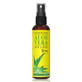 Seven Minerals Travel Size Organic Aloe Vera Spray with 100% Pure Aloe From Freshly Cut Aloe Plant, Not Powder - No Xanthan,So It Absorbs Rapidly With No Sticky Residue (2 fl oz) Seven Minerals Travel Size Organic Aloe Vera Spray with 100% Pure Aloe From Freshly Cut Aloe Plant, Not Powder - No Xanthan,So It Absorbs Rapidly With No Sticky Residue (2 fl oz)