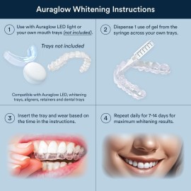 Auraglow 44% Teeth Whitening Gel Syringe Refill Pack, 44% Carbamide Peroxide, (3X) 5ml Syringes, 30 Whitening Treatments Auraglow 44% Teeth Whitening Gel Syringe Refill Pack, 44% Carbamide Peroxide, (3X) 5ml Syringes, 30 Whitening Treatments