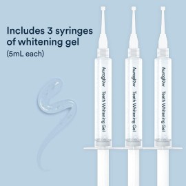 Auraglow 44% Teeth Whitening Gel Syringe Refill Pack, 44% Carbamide Peroxide, (3X) 5ml Syringes, 30 Whitening Treatments Auraglow 44% Teeth Whitening Gel Syringe Refill Pack, 44% Carbamide Peroxide, (3X) 5ml Syringes, 30 Whitening Treatments