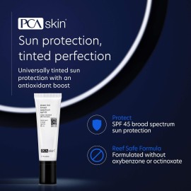 PCA SKIN Sheer Tinted Sunscreen, SPF 45 Broad Spectrum Sunscreen, Water Resistant, Made With Physical Sunscreen Ingredients, 1.7 fl oz Tube PCA SKIN Sheer Tinted Sunscreen, SPF 45 Broad Spectrum Sunscreen, Water Resistant, Made With Physical Sunscreen Ingredients, 1.7 fl oz Tube