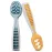 NumNum Baby Spoons Set, Baby Essentials Pre-Spoon GOOtensils for 6+ Months, First Stage Self-Feeding Spoons for Baby Led Weaning (BLW), Silicone Toddler Utensils, BPA-Free, 2 Pack Blue/Orange