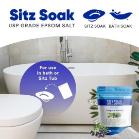Sitz Bath Soak 2-Lbs Sitz Salt Epsom Salt Hemorrhoid Soothing with Pure Essential Oils in BPA Free Pouch with Press-Lock Seal Made in USA Sitz Bath Soak 2-Lbs Sitz Salt Epsom Salt Hemorrhoid Soothing with Pure Essential Oils in BPA Free Pouch with Press-Lock Seal Made in USA