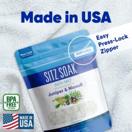 Sitz Bath Soak 2-Lbs Sitz Salt Epsom Salt Hemorrhoid Soothing with Pure Essential Oils in BPA Free Pouch with Press-Lock Seal Made in USA Sitz Bath Soak 2-Lbs Sitz Salt Epsom Salt Hemorrhoid Soothing with Pure Essential Oils in BPA Free Pouch with Press-Lock Seal Made in USA