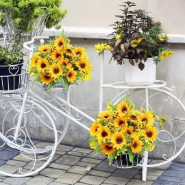 AmyHomie Artificial Sunflower Bouquets,2 Bunches Fake Wildflowers for Baby Shower Home Wedding Spring Decor, Bride Holding Flowers,DIY Garden Craft Art Decor AmyHomie Artificial Sunflower Bouquets,2 Bunches Fake Wildflowers for Baby Shower Home Wedding Spring Decor, Bride Holding Flowers,DIY Garden Craft Art Decor