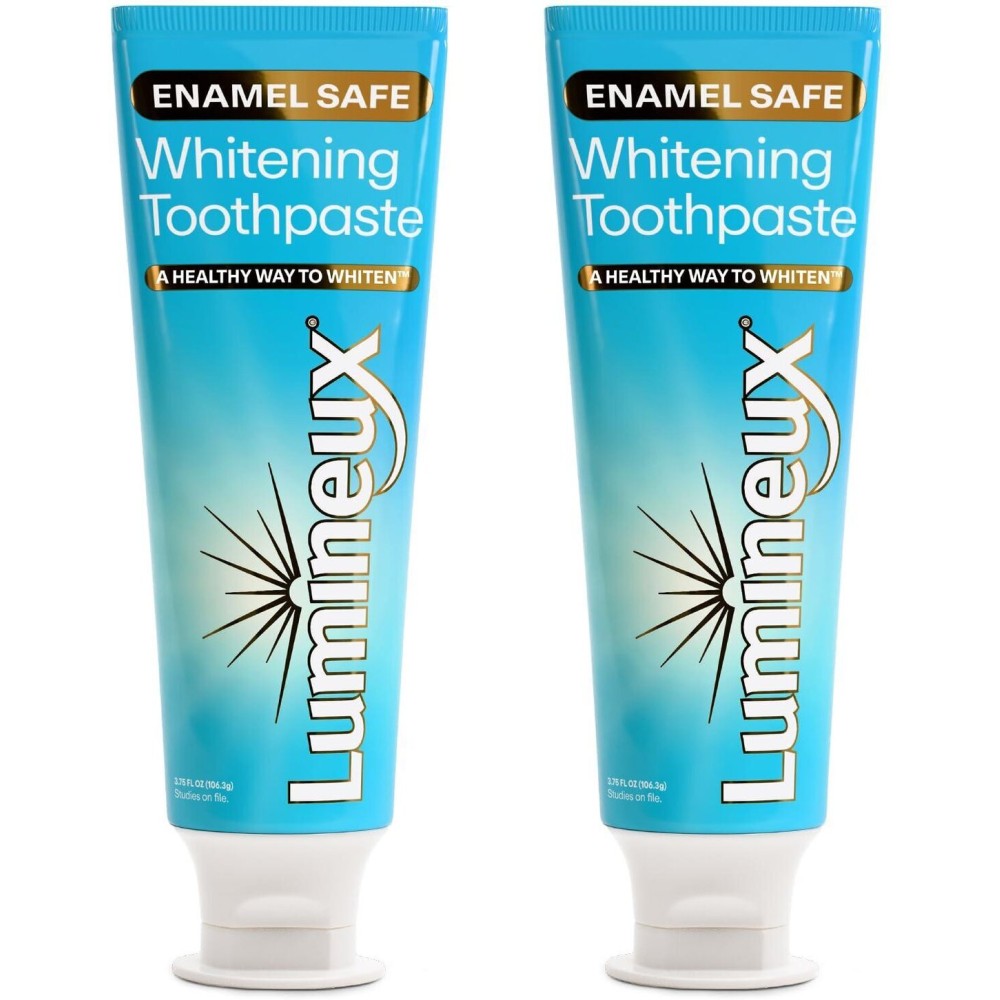 Lumineux Teeth Whitening Toothpaste 2 Pack Peroxide Free Enamel Safe for Sensitive Whiter Teeth, Fluoride Free, No Alcohol, Artificial Colors, SLS Free Dentist Formulated - 3.75 Oz