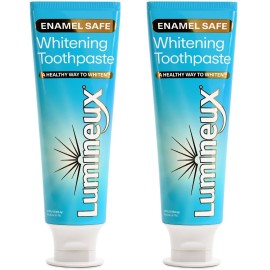Lumineux Teeth Whitening Toothpaste 2 Pack Peroxide Free Enamel Safe for Sensitive Whiter Teeth, Fluoride Free, No Alcohol, Artificial Colors, SLS Free Dentist Formulated - 3.75 Oz