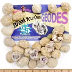 DANCING BEAR 25 Break Your Own Geodes, (Medium 1-1.5) 90% Hollow, Crack Open & Discover Amazing Surprise Crystals Inside! Educational Info and Instructions Included, Fun Party Favors & Prizes