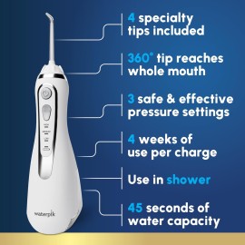 Waterpik Cordless Advanced 2.0 Water Flosser For Teeth, Gums, Braces, Dental Care With Travel Bag and 4 Tips, ADA Accepted, Rechargeable, Portable, and Waterproof, White WP-580, Packaging May Vary Waterpik Cordless Advanced 2.0 Water Flosser For Teeth, Gums, Braces, Dental Care With Travel Bag and 4 Tips, ADA Accepted, Rechargeable, Portable, and Waterproof, White WP-580, Packaging May Vary