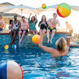 SYZ 12 Beach Balls Bulk - Inflatable Swimming Pool Toys for Kids Birthday Party Supplies Favors Luau Decorations - Blow Up Classic Rainbow Color Beachball Summer Water Games Fun Gifts (12 Pack) SYZ 12 Beach Balls Bulk - Inflatable Swimming Pool Toys for Kids Birthday Party Supplies Favors Luau Decorations - Blow Up Classic Rainbow Color Beachball Summer Water Games Fun Gifts (12 Pack)