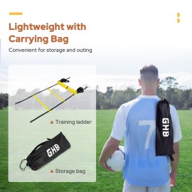 GHB Pro Agility Ladder Agility Training Ladder Speed 12 Rung 20ft with Carrying Bag GHB Pro Agility Ladder Agility Training Ladder Speed 12 Rung 20ft with Carrying Bag