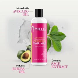Mielle Organics Avocado Hair Milk for All Hair Types, Moisturizing Lotion for Dry Hair, 8 Ounces Mielle Organics Avocado Hair Milk for All Hair Types, Moisturizing Lotion for Dry Hair, 8 Ounces