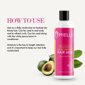 Mielle Organics Avocado Hair Milk for All Hair Types, Moisturizing Lotion for Dry Hair, 8 Ounces Mielle Organics Avocado Hair Milk for All Hair Types, Moisturizing Lotion for Dry Hair, 8 Ounces