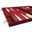 Deluxe Attache Backgammon Set - 15 Medium Size Classic Maroon Board Game - Luxurious Velour Case