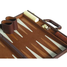 15 Deluxe Backgammon Set - Travel Case - Brown Board - Classic Board Games 15 Deluxe Backgammon Set - Travel Case - Brown Board - Classic Board Games