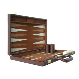 15 Deluxe Backgammon Set - Travel Case - Brown Board - Classic Board Games 15 Deluxe Backgammon Set - Travel Case - Brown Board - Classic Board Games